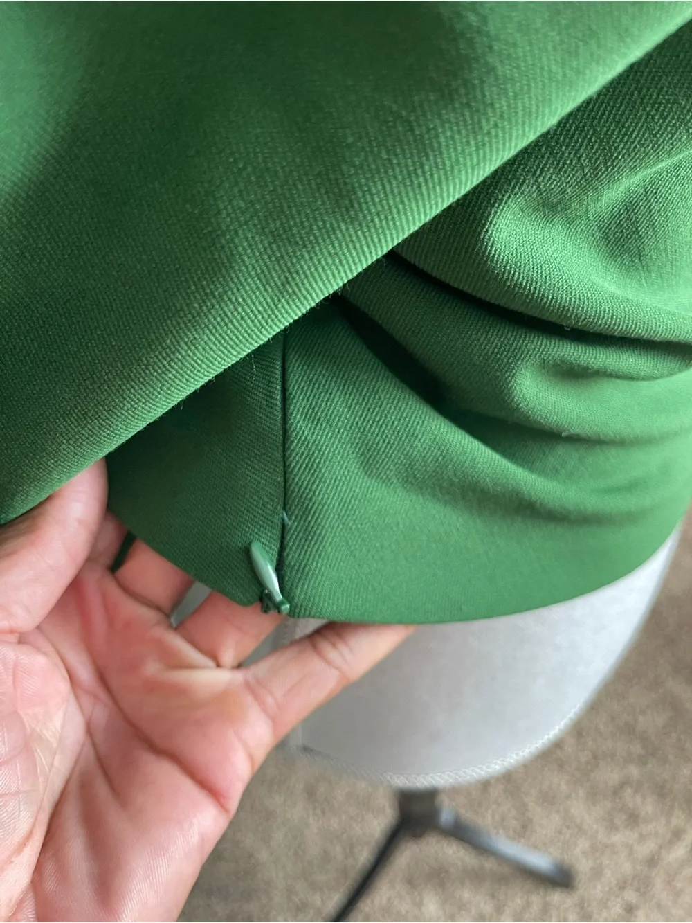 ZARA Forest Green Draped Two-Piece Co-Ord Midi Skirt Set Sz S
